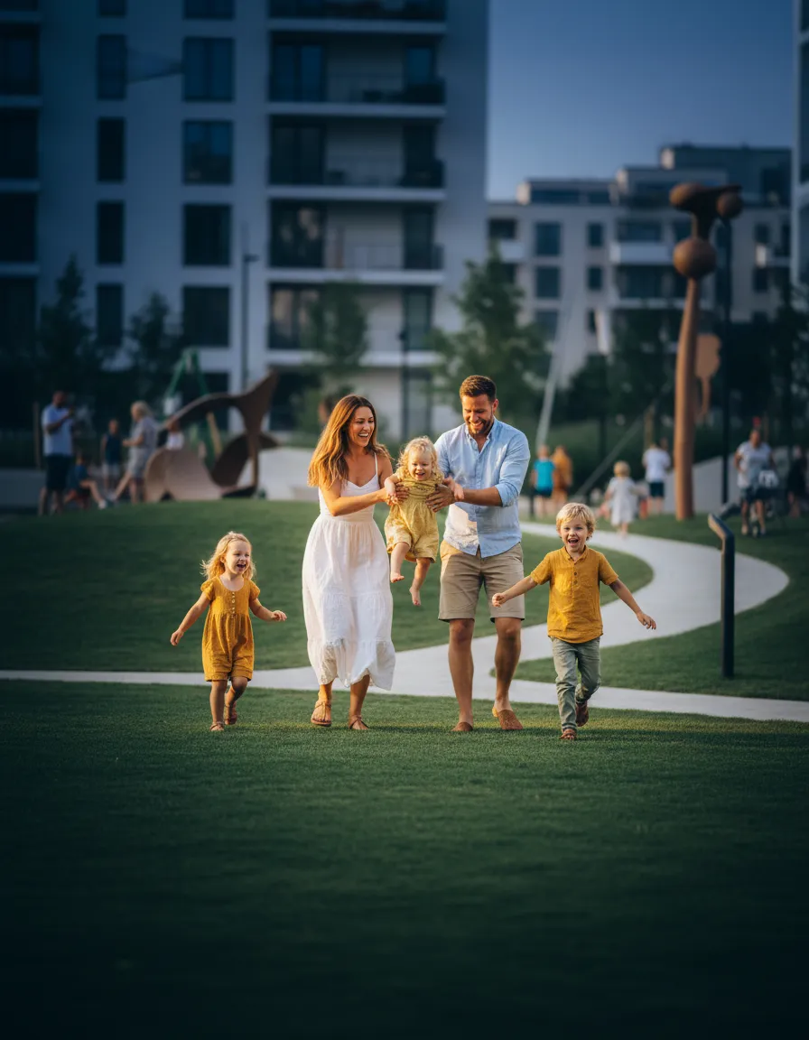 Family enjoying activities together