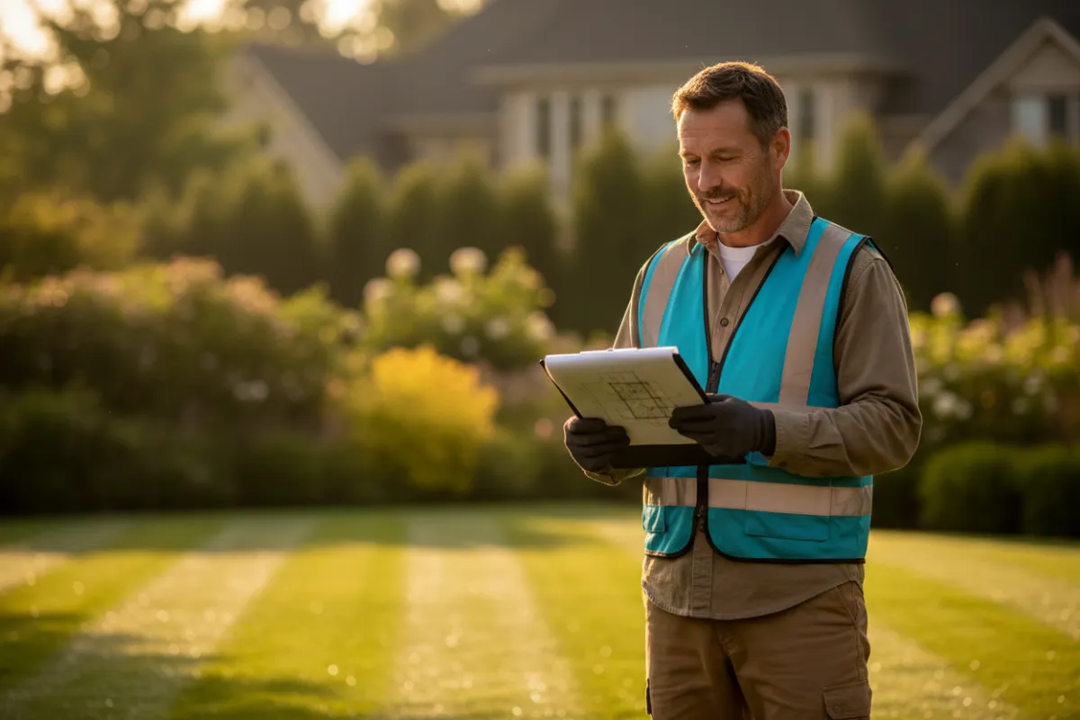 Landscaping professionals working