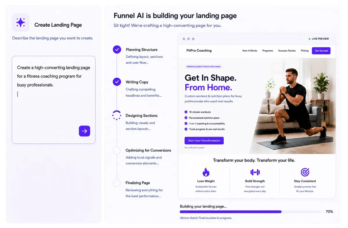 Funnel AI mock-up