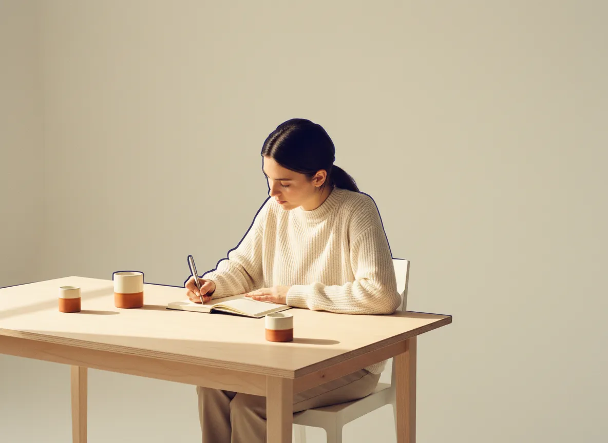 A person writing in a journal finding clarity