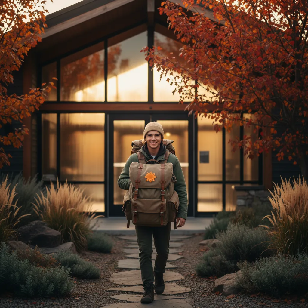 Student arriving at the camp