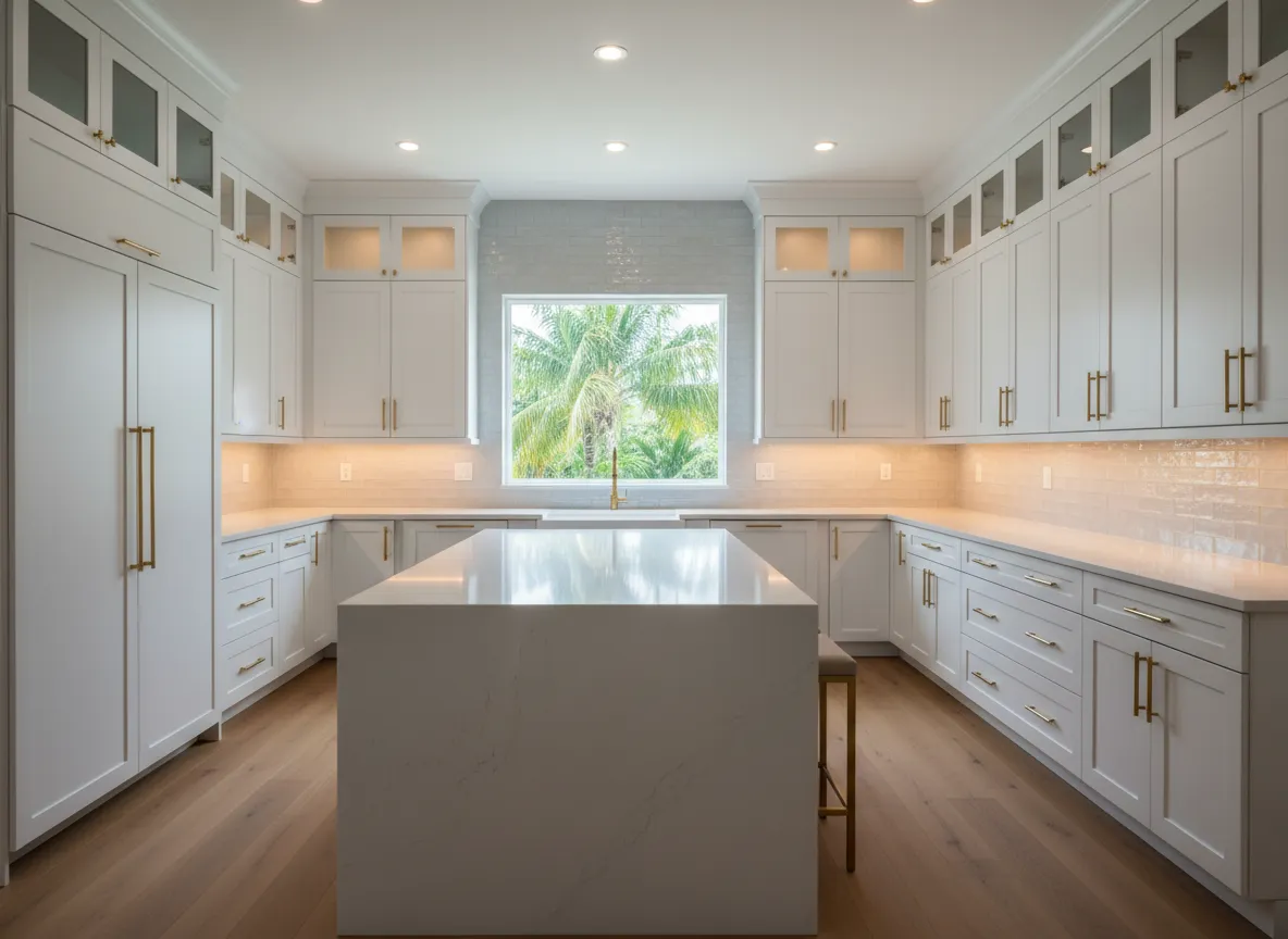 High-end modern kitchen with professionally installed cabinets