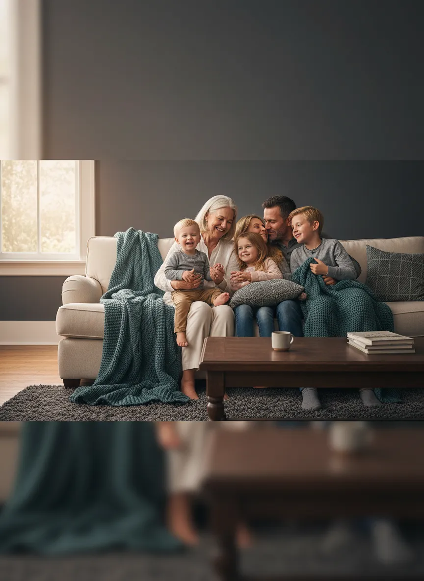 Family portrait representing care services
