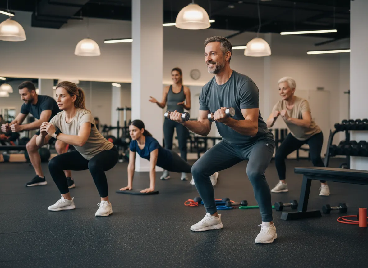Pessoas treinando na academia