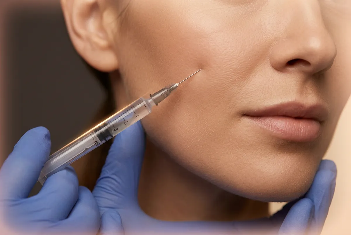 Dermal fillers treatment close-up