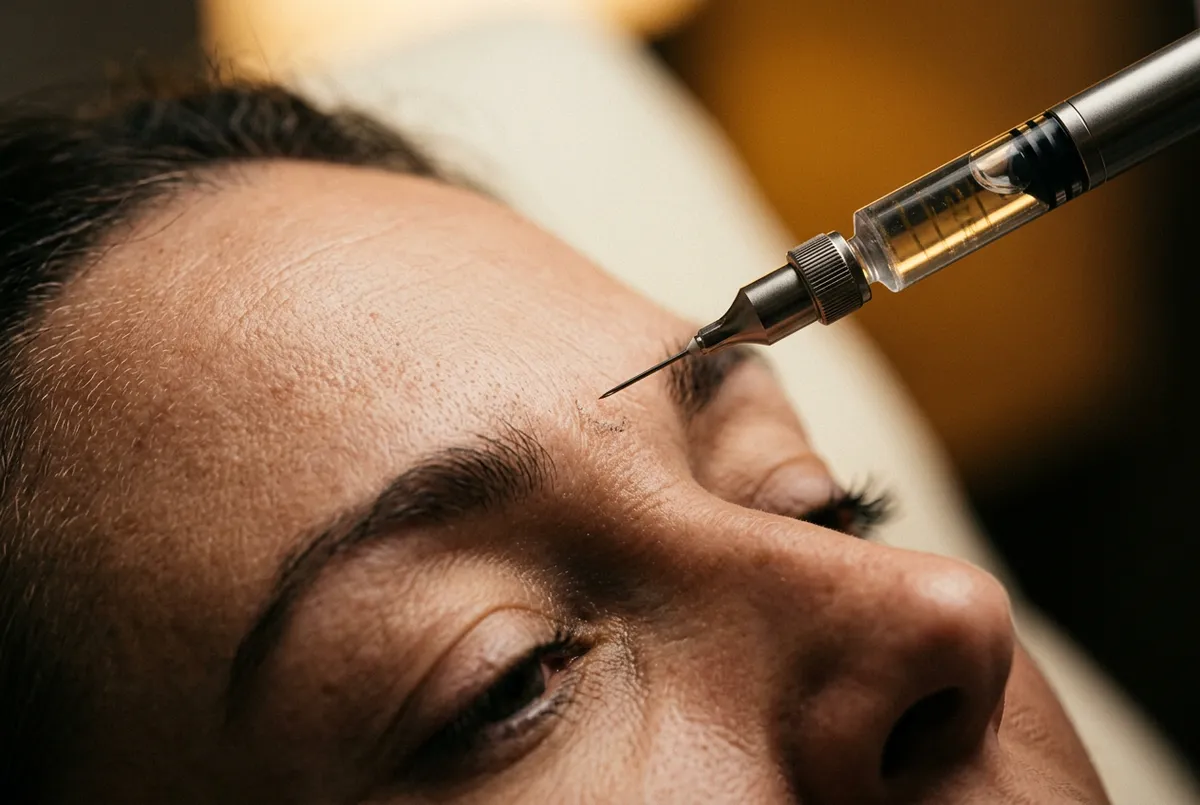 Anti-wrinkle aesthetic treatment close-up