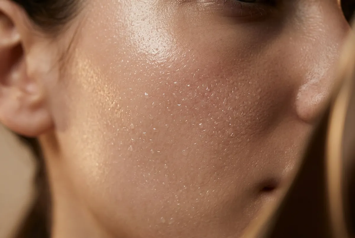 Close-up aesthetic hydro glow facial infusion treatment on skin