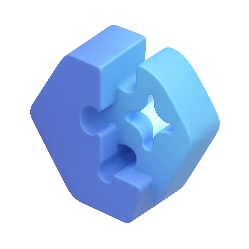 Abstract geometric missing puzzle piece in soft indigo