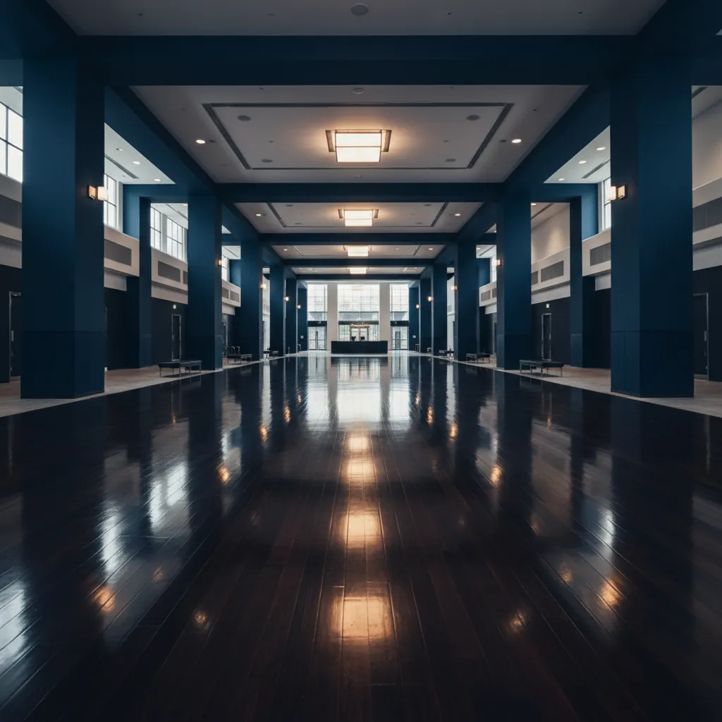 High-quality commercial hardwood floor protected by Waxnomor