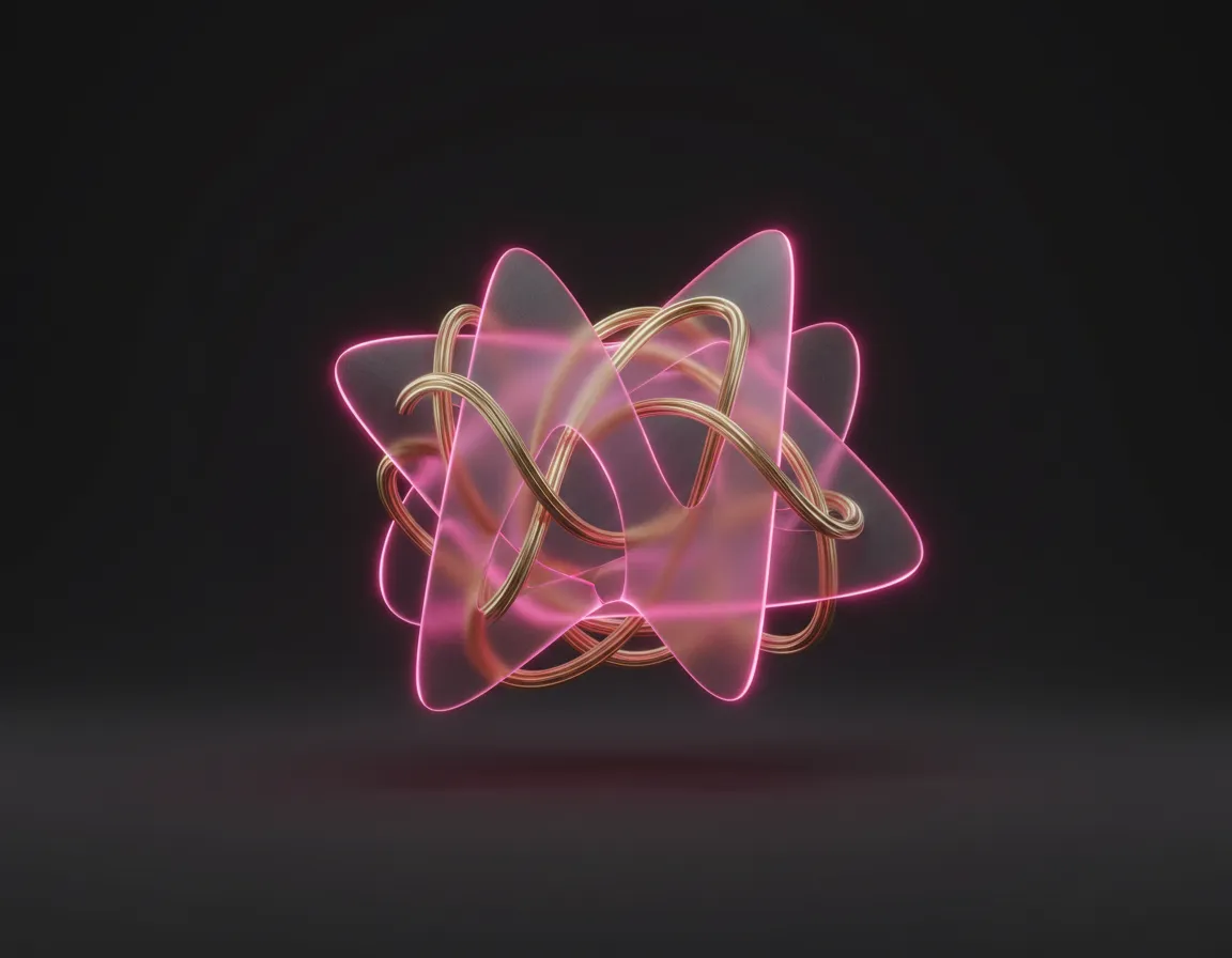 Luxurious abstract glassmorphism visual graphic representing network and connection
