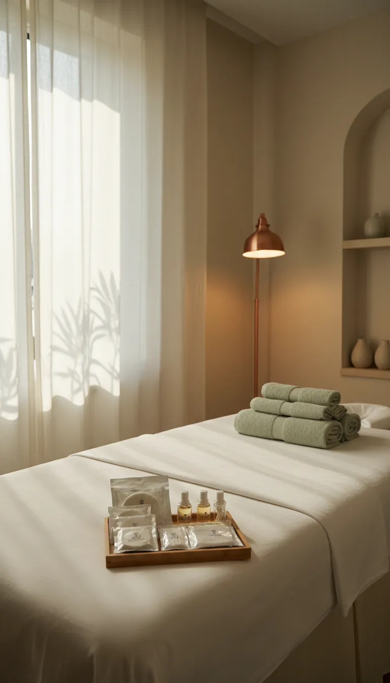 A clean, serene treatment space highlighting our hygiene standards