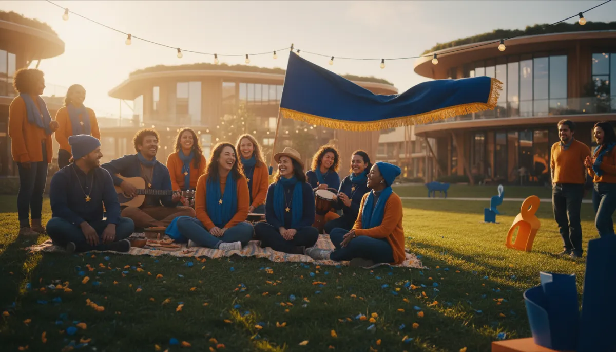 A cinematic photograph showing a nonprofit founder's vision brought to life, serving the community.