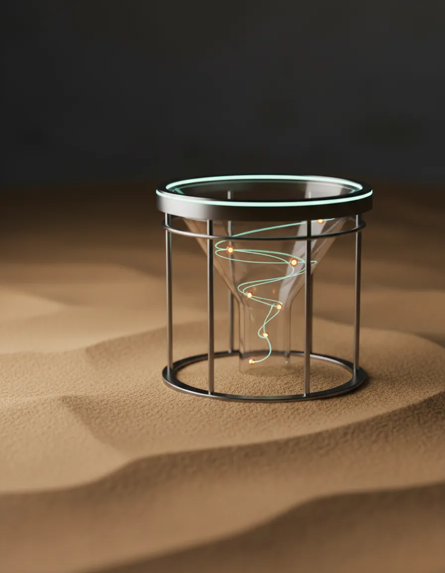 Conceptual visibility visual representing funnel movement