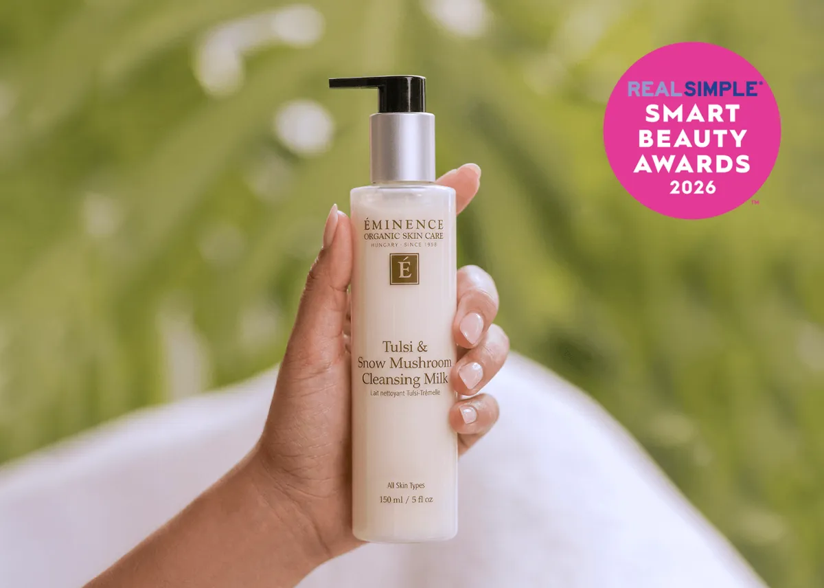tulsi & snow mushroom cleansing milk with 2026 real simple smart beauty award badge