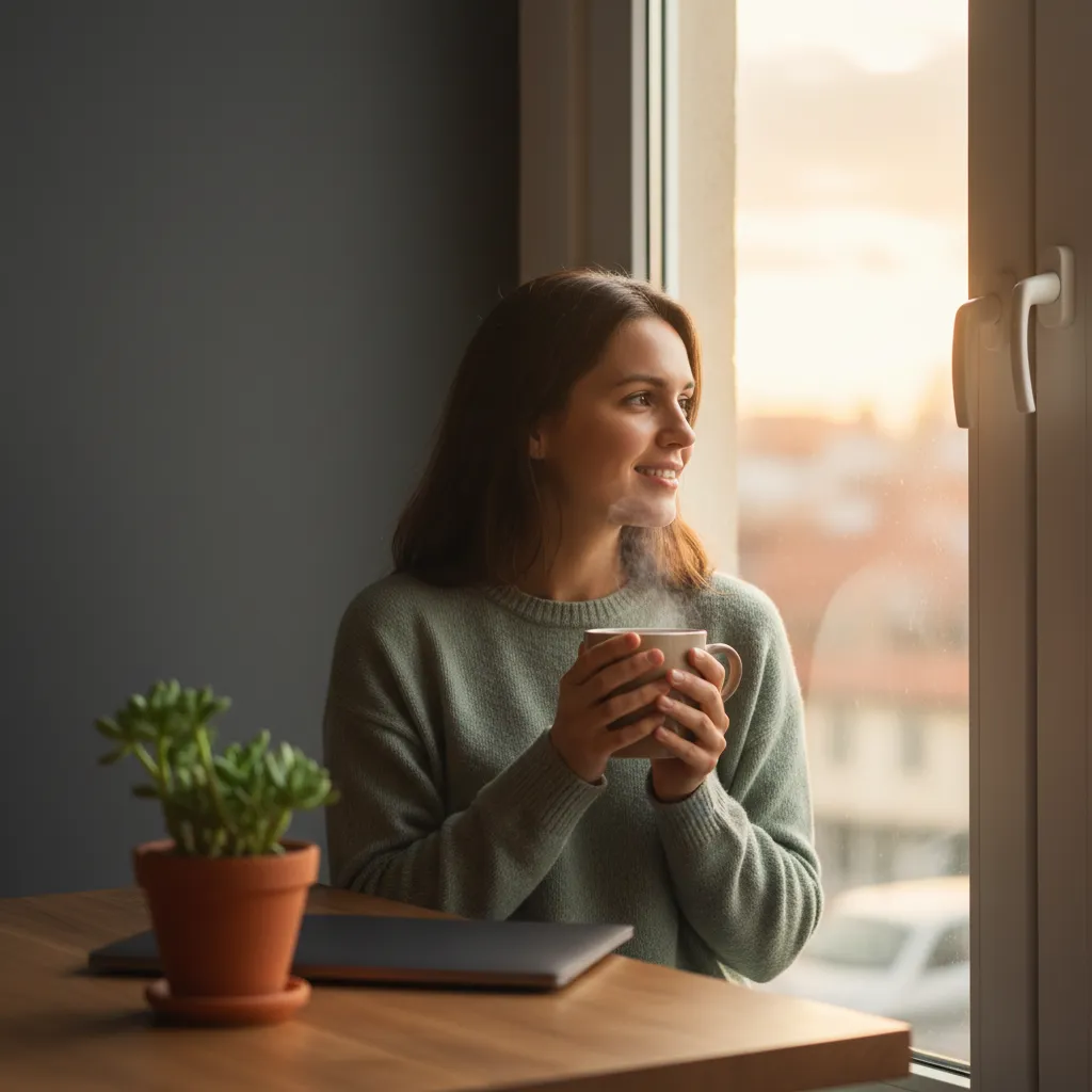 Relaxing and reviewing plans in a calm setting