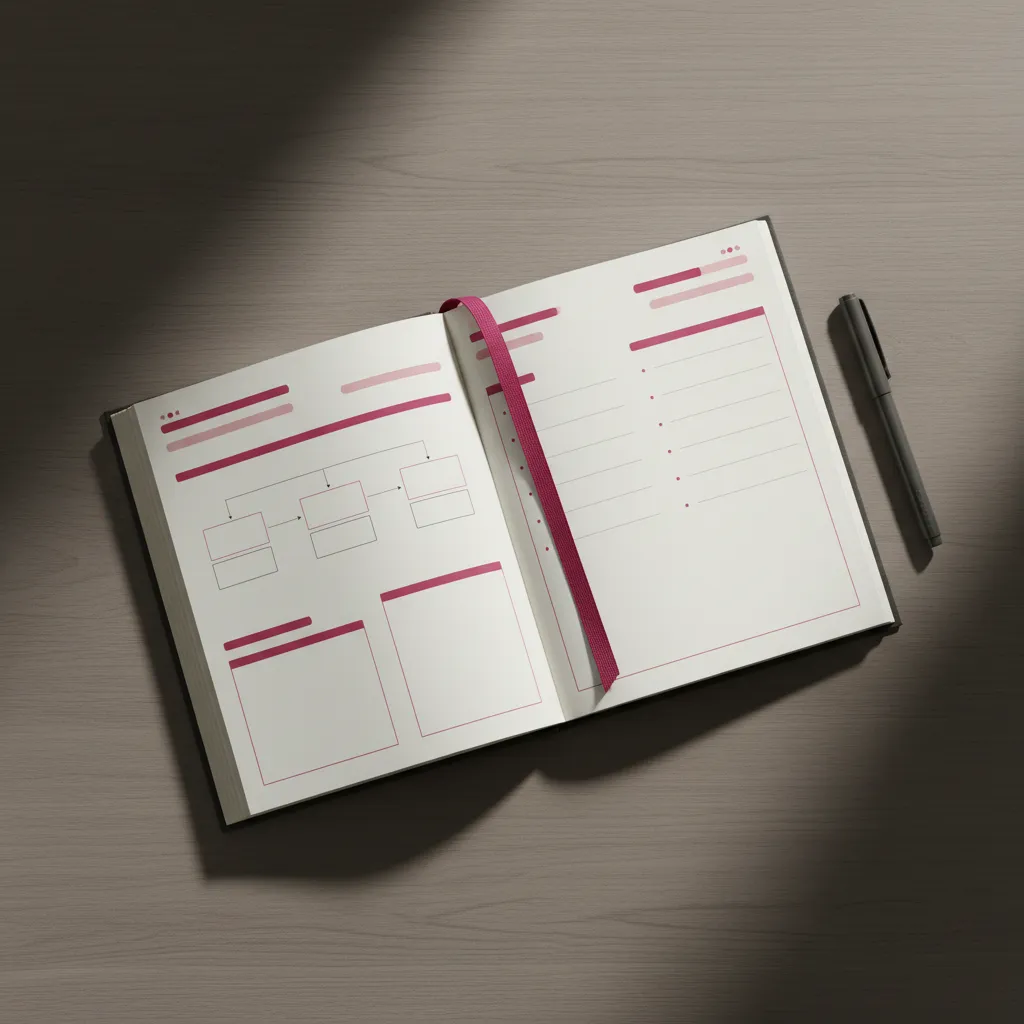 Workbook mockup highlighting clear frameworks