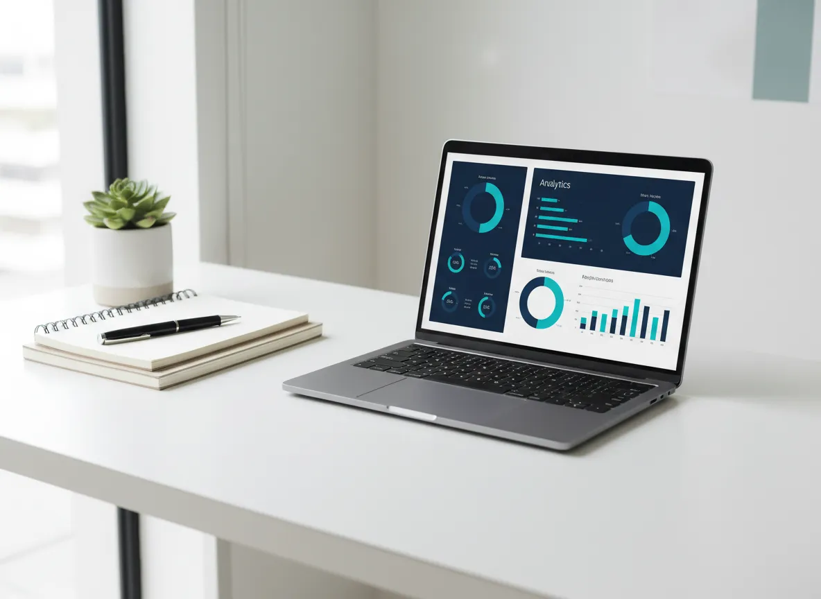 Modern analytics dashboard and structured planning workspace