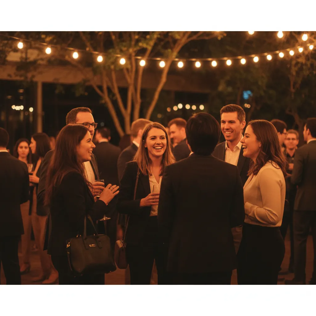 Attendees at the networking mixer