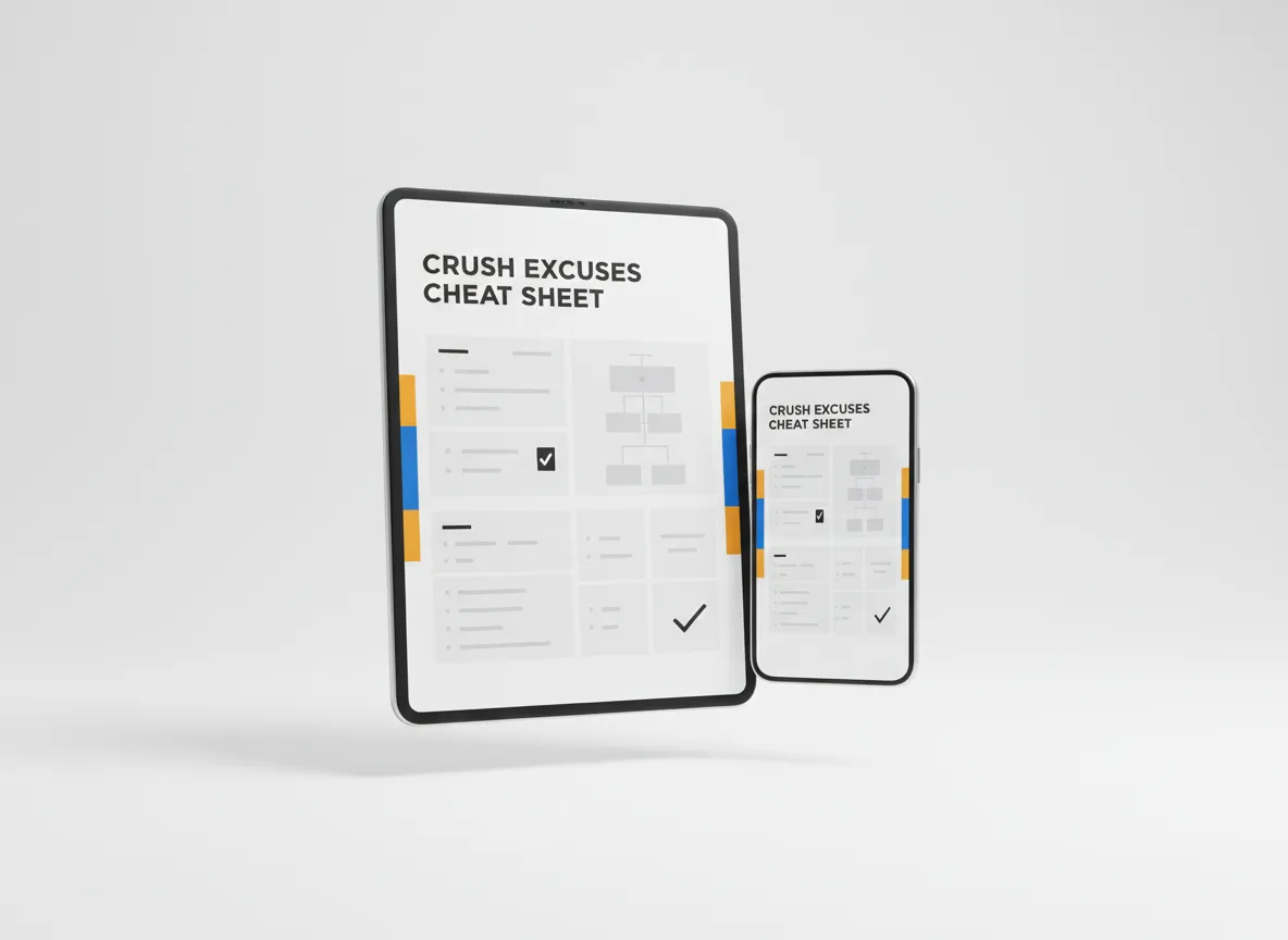 Crush Excuses Cheat Sheet mockup