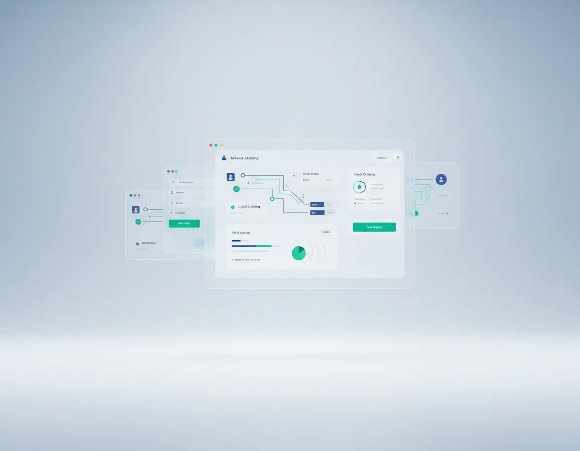 Dashboard illustration showing AI automation and CRM insights