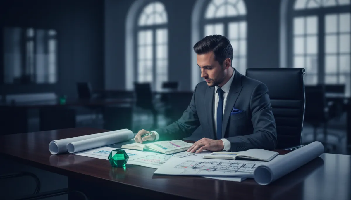 Consultant working on strategy at desk