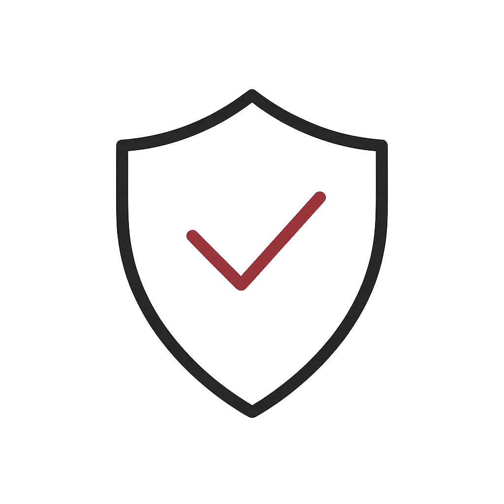 Minimalist shield icon representing VA home loans for veterans