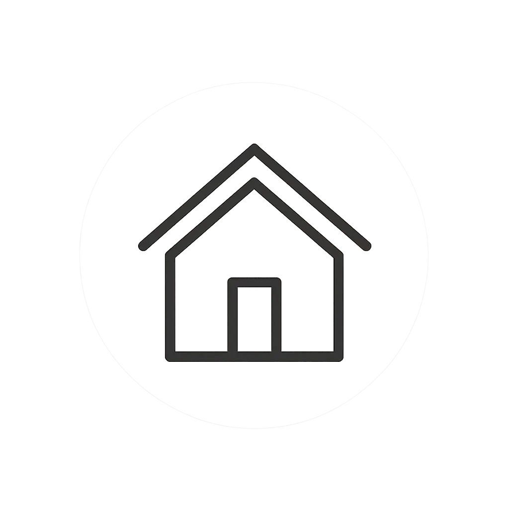 Minimalist house icon representing conventional mortgage loans