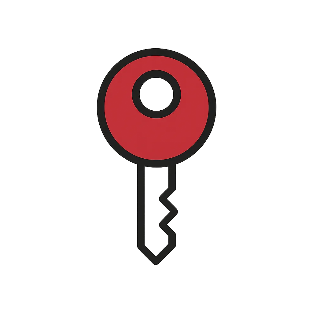 Minimalist key icon representing FHA loans for homebuyers