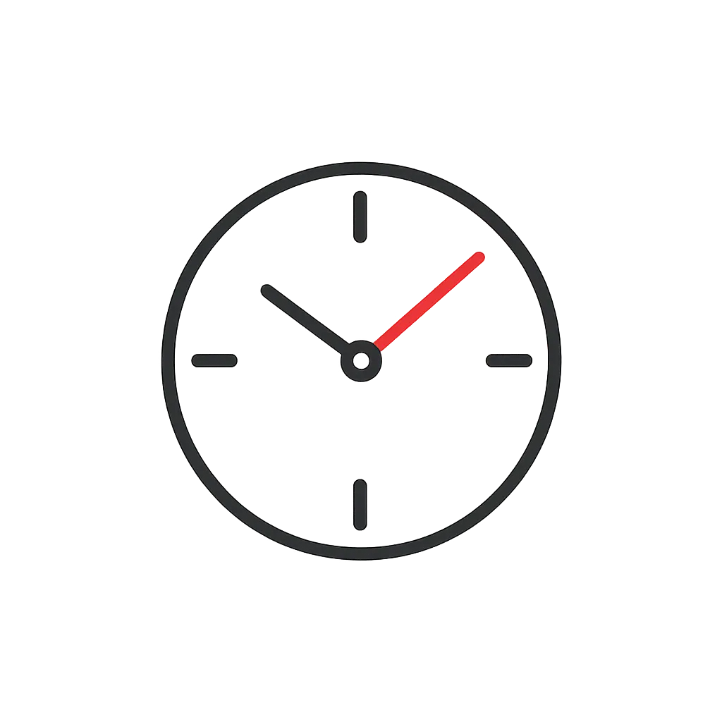 Minimalist clock icon representing reverse mortgage options