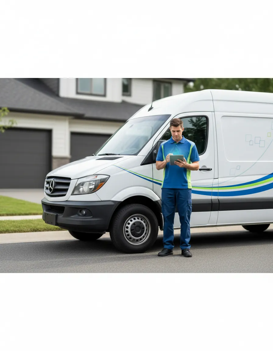 Service professional accepting a new booking inquiry online