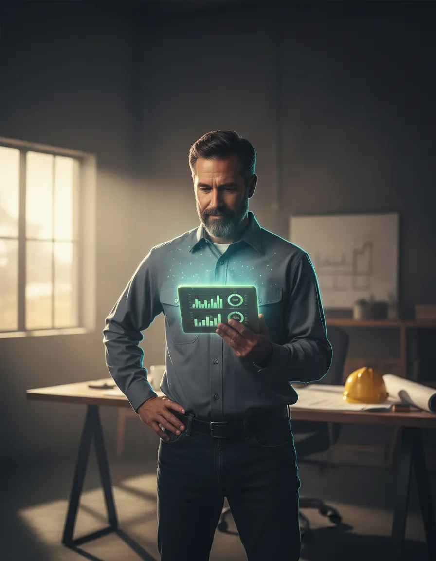 Local contractor reviewing digital presence and search rankings