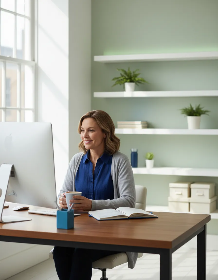 Business owner focusing on their work without technical distractions