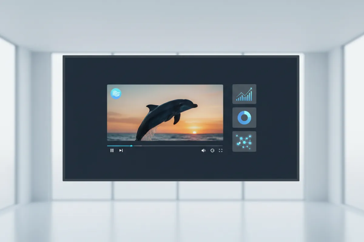 On-demand landing with player UI and engagement metrics showing distribution focus