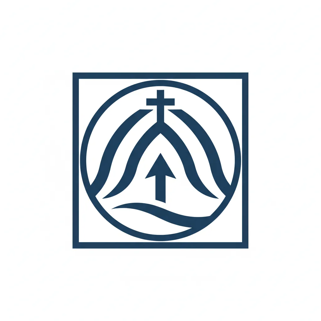 Faith-based partner crest logo on dark background