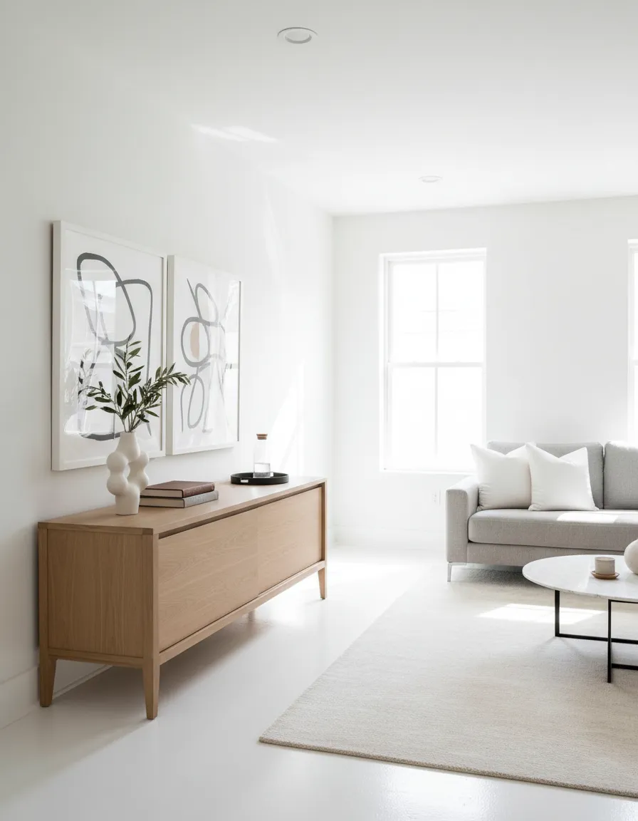 Interior with credenza and art