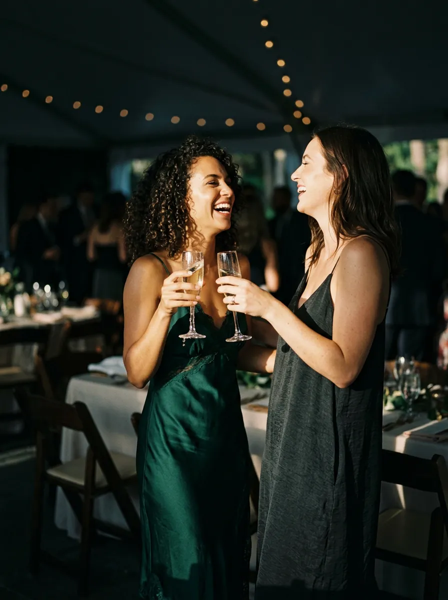 Candid editorial wedding moment captured in natural ambient light