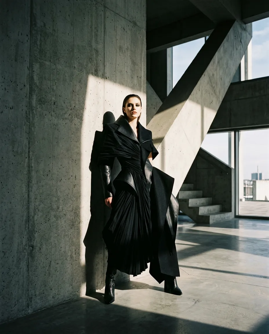 High fashion editorial campaign shoot with cinematic styling