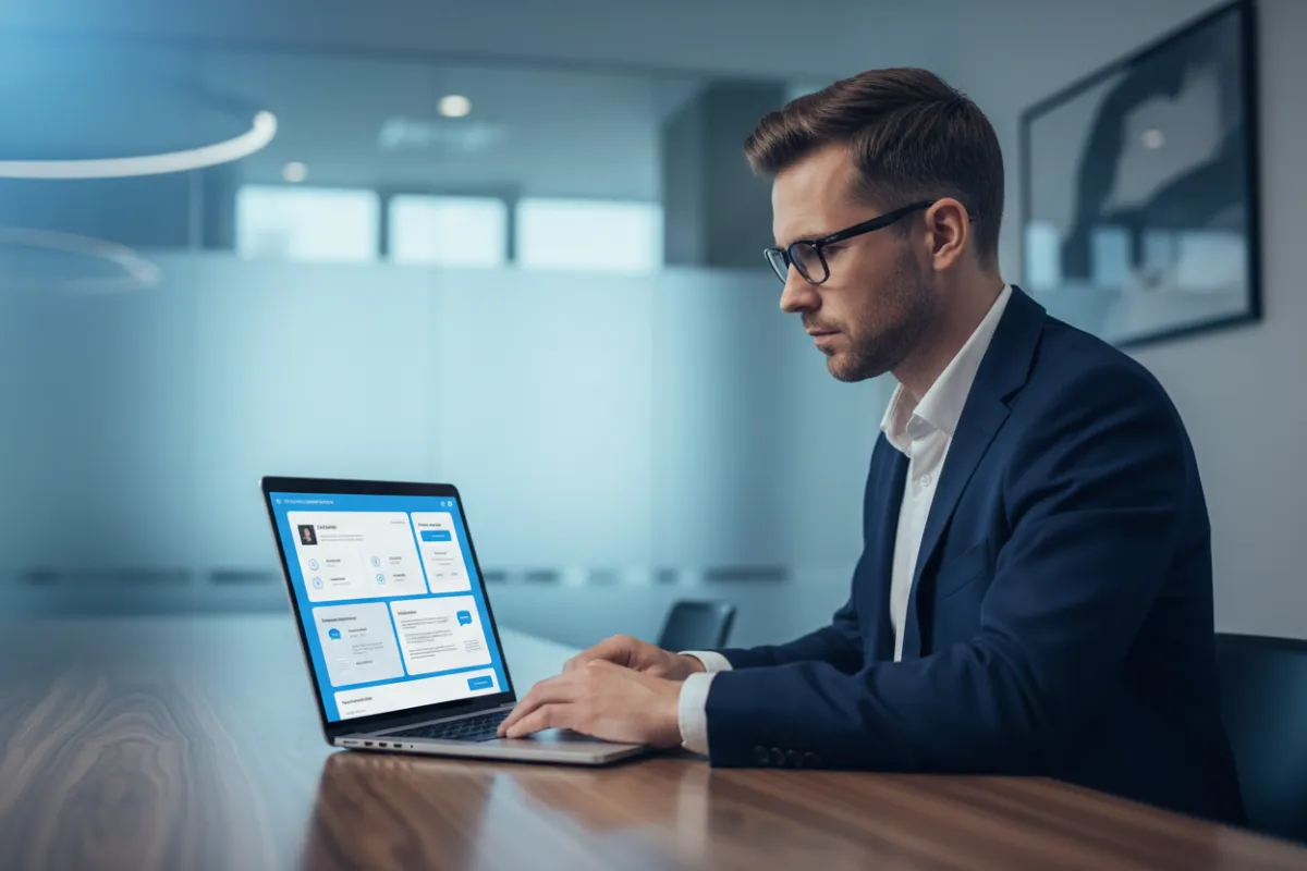 Consultant managing client follow-ups