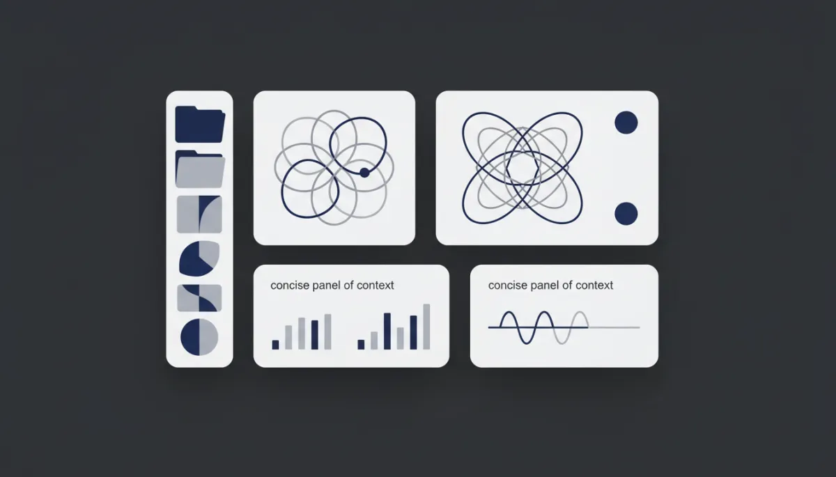 Clean AI workspace interface with organized projects and context