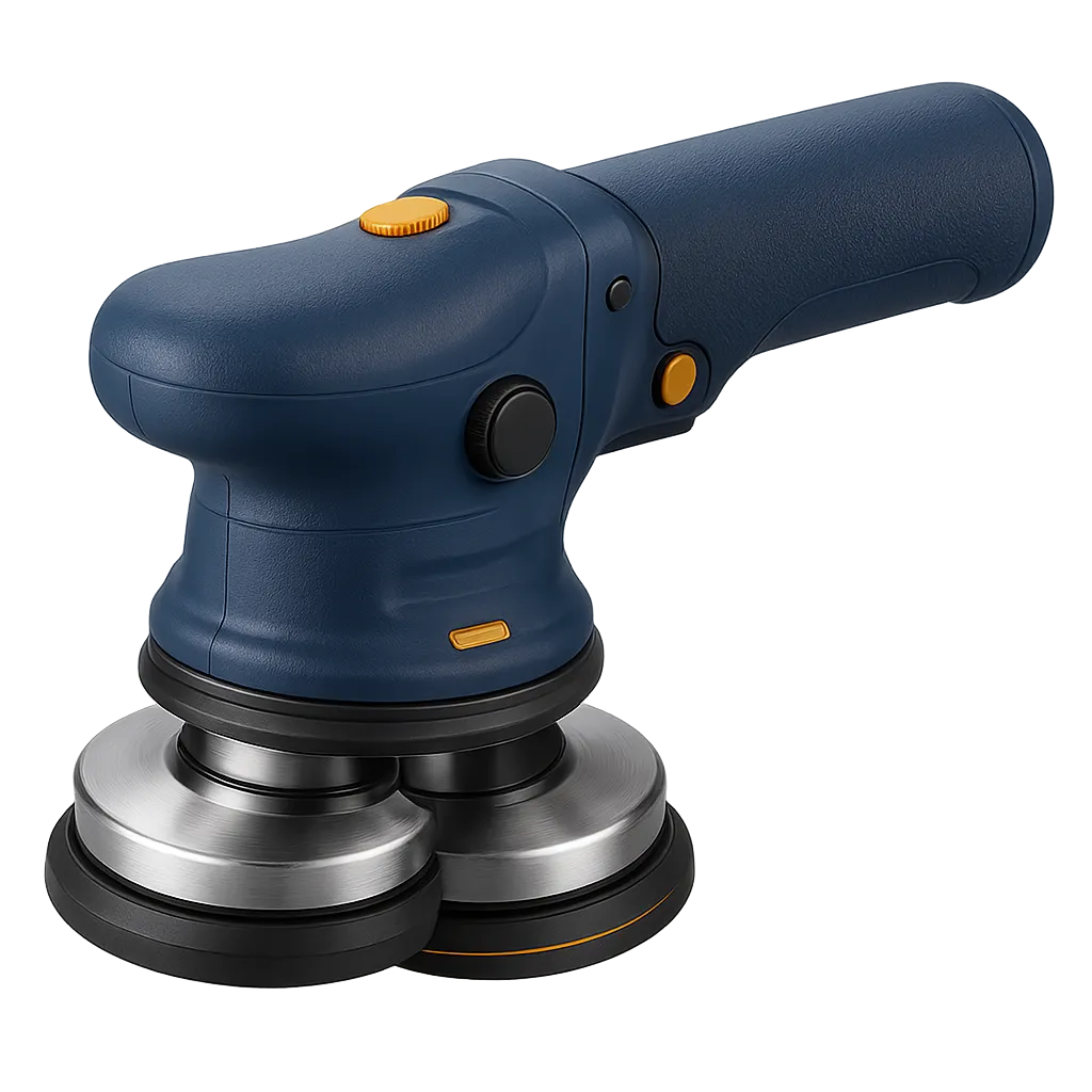 Dual action rotary polishers with multi-diameter backing plates