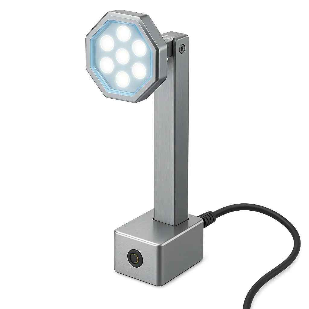 High CRI inspection LED mobile towers and overhead hex lighting