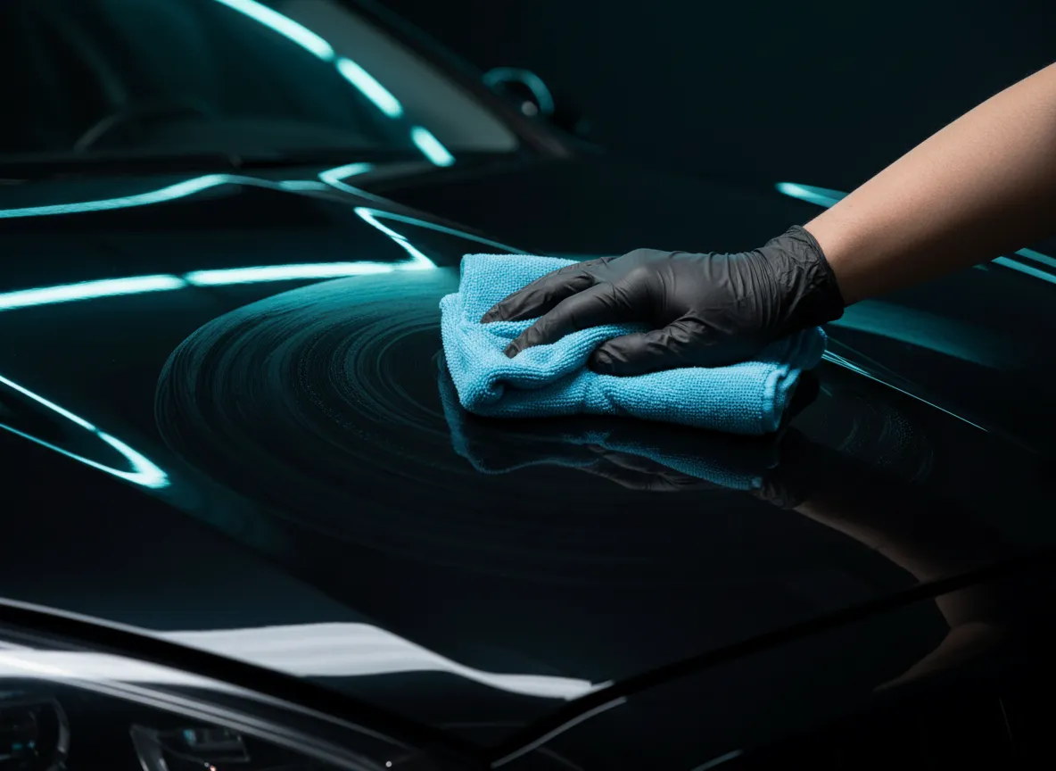 Exterior macro detail shot highlighting perfect paint correction and shine.