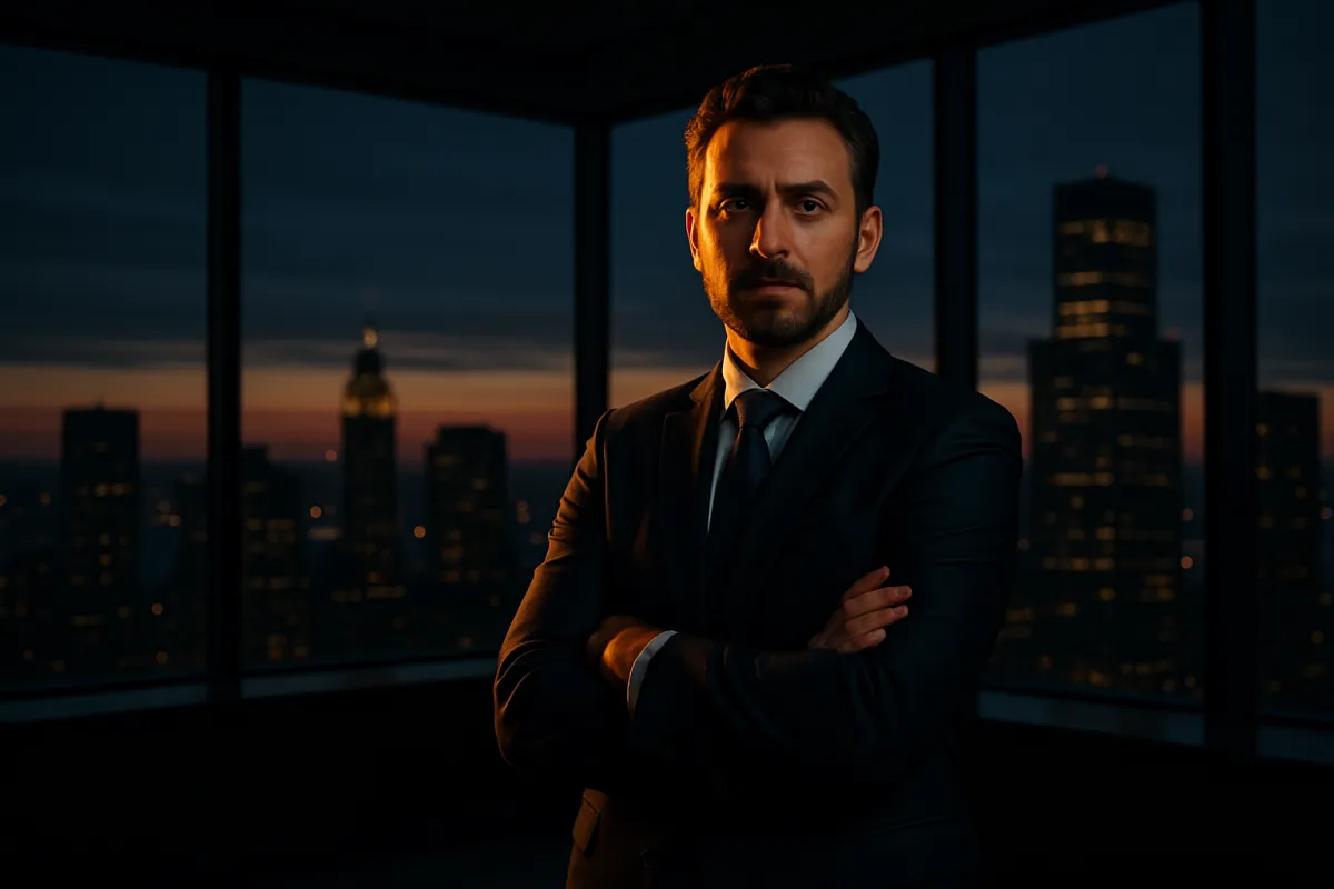 Business coach Joseph Rubay in high-rise office