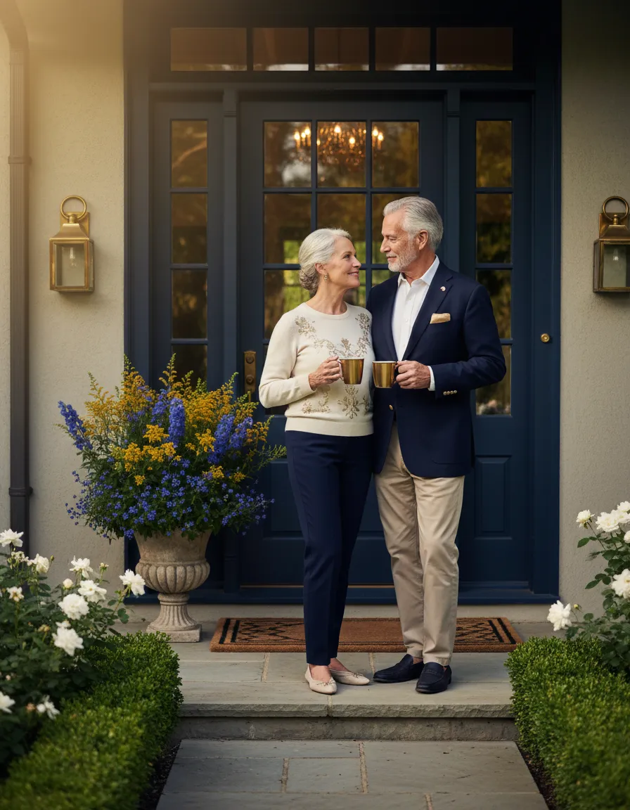 Older couple looking confident about their retirement eligibility