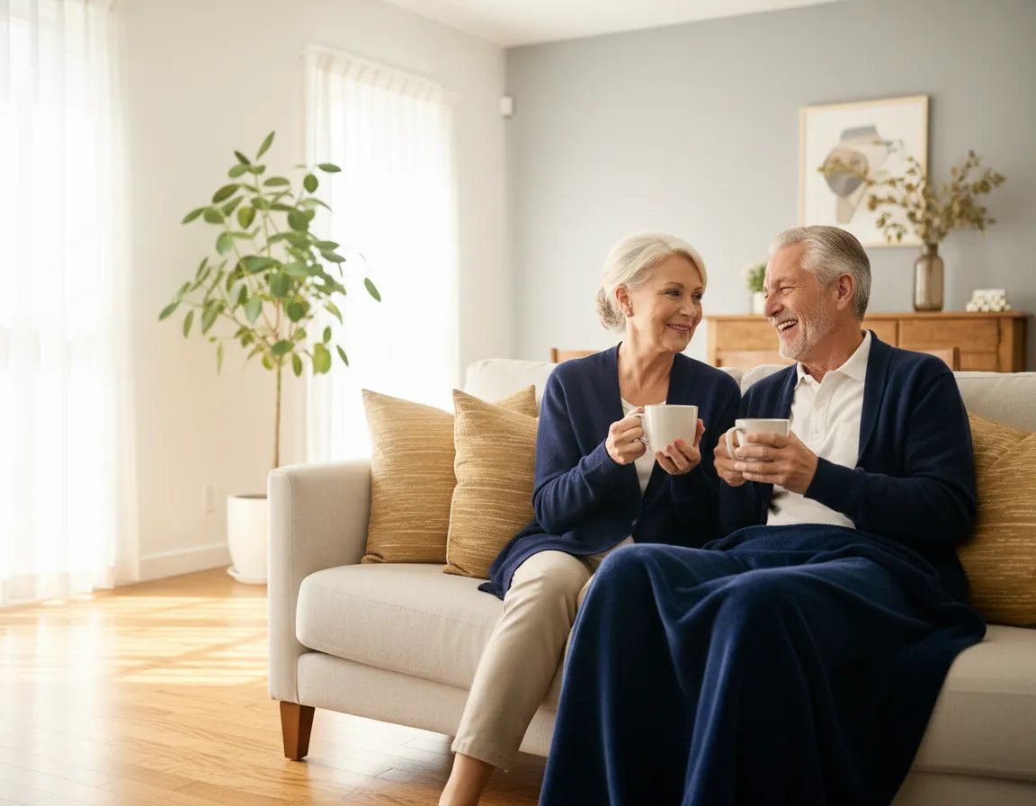 Seniors enjoying their home