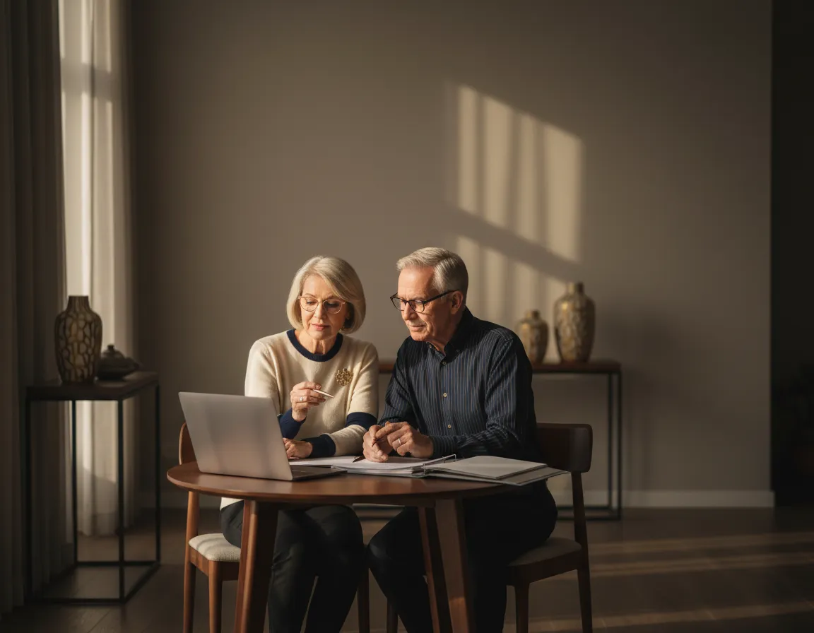 Couple managing finances comfortably