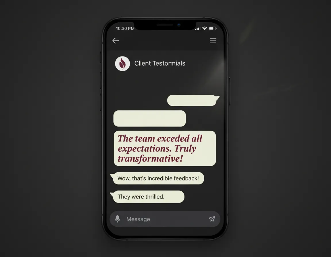 Screenshot di una recensione WhatsApp di un cliente soddisfatto