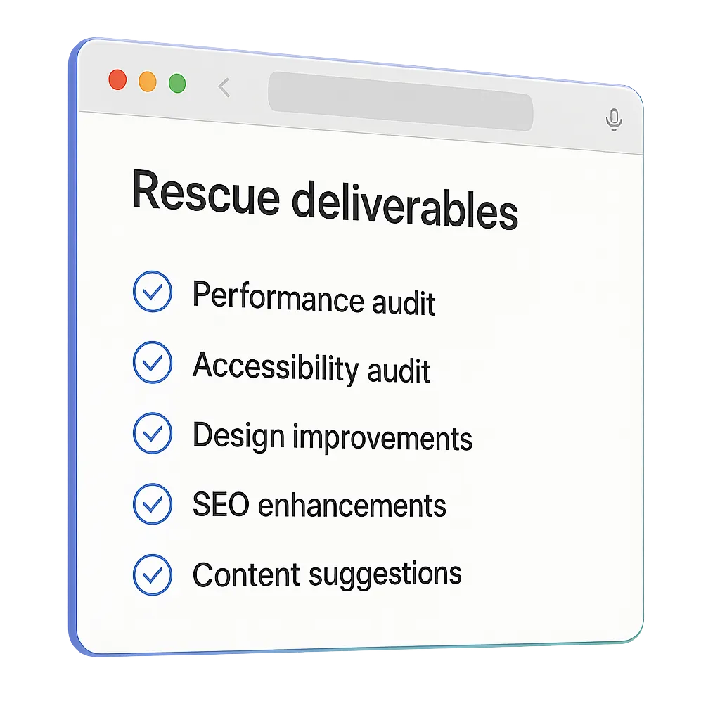 Website Rescue Deliverables Browser Mockup