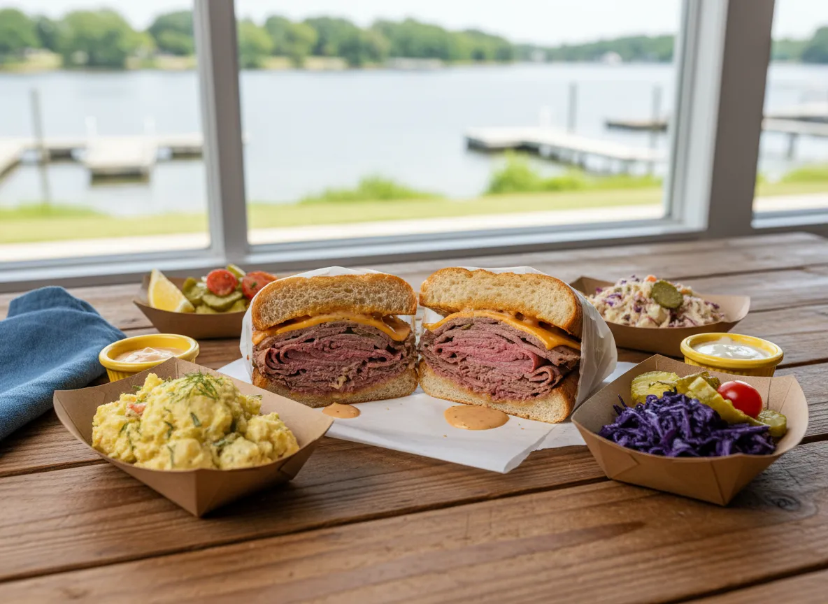 Port Boy sandwich and deli sides at Son's Deli in Bayport Minnesota