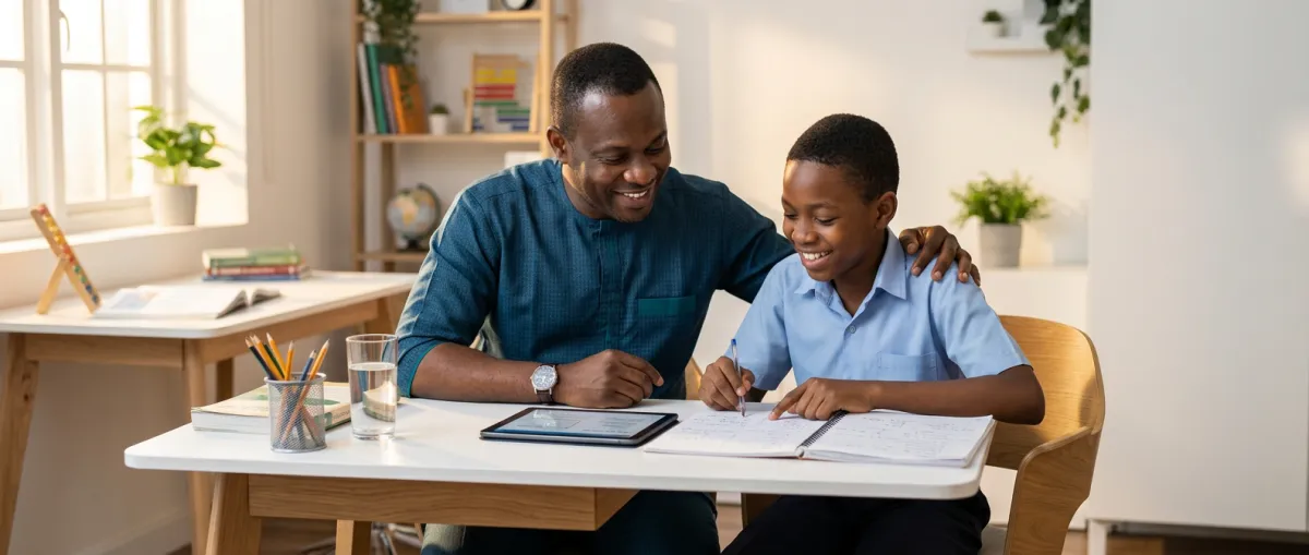 Nigerian students engaging in confident, high-level academic preparation in a modern learning environment